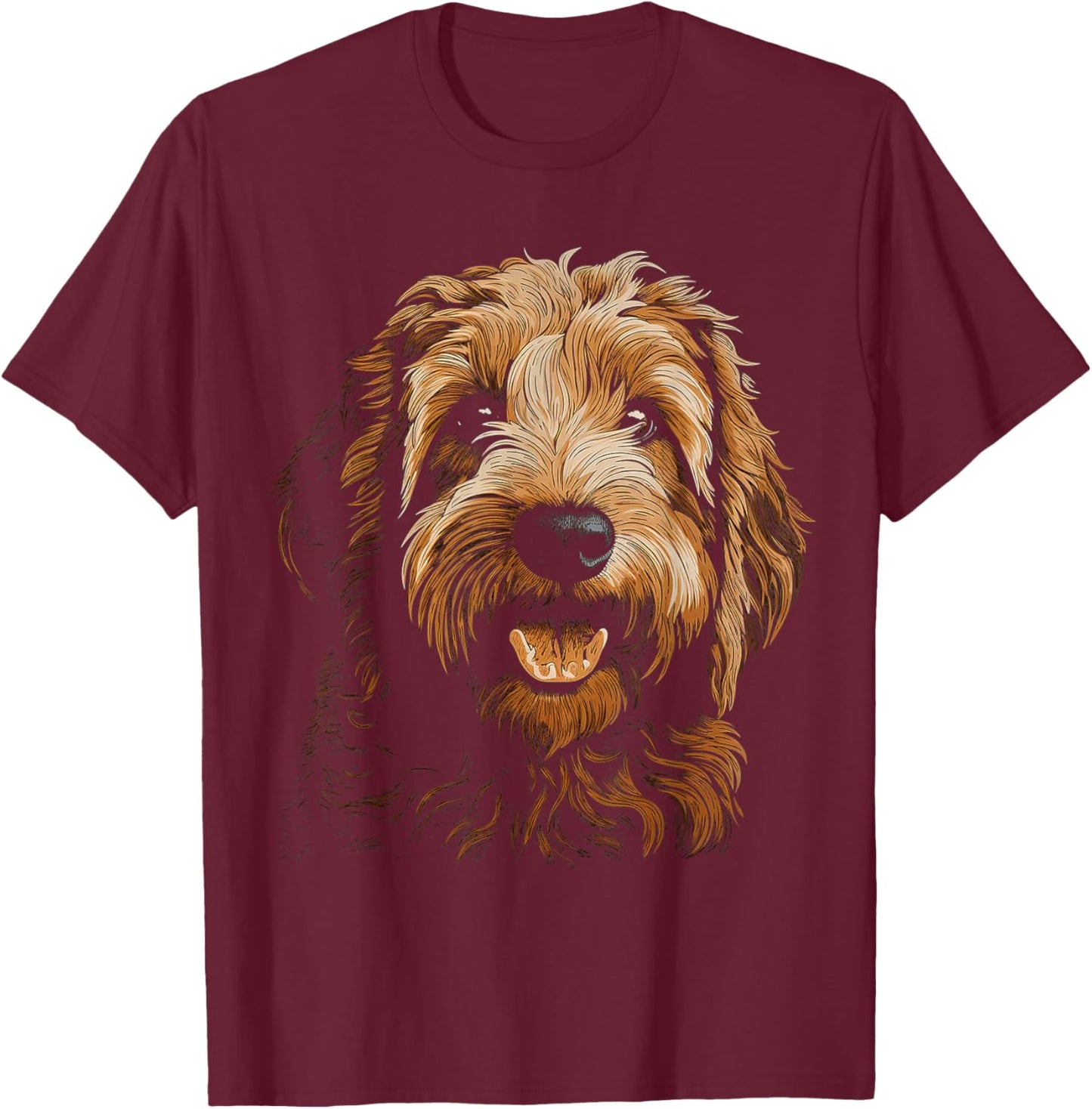 Labradoodle Motif Pet Artwork Dog Labradoodle Men Women Kids T-Shirt - T-Shirt | Maroon