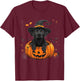 Black Lab Labrador Pumpkin Halloween Thanksgiving Men Women T-Shirt - T-Shirt | Maroon