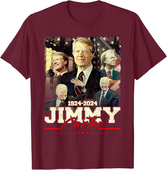 Jimmy Carter 39th US President T-Shirt - T-Shirt | Maroon
