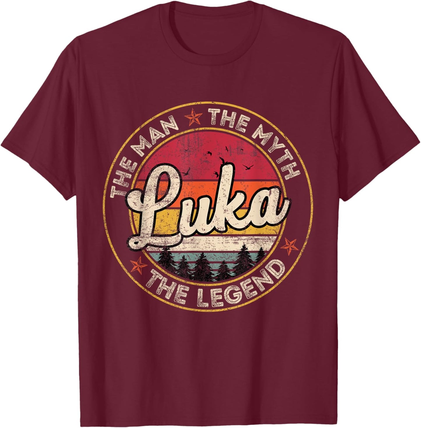 Luka The Man The Myth The Legend Personalized Name T-Shirt - T-Shirt | Maroon