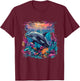Dolphin Marine Sea Ocean Animal Motif Dolphin Lover T-Shirt - T-Shirt | Maroon