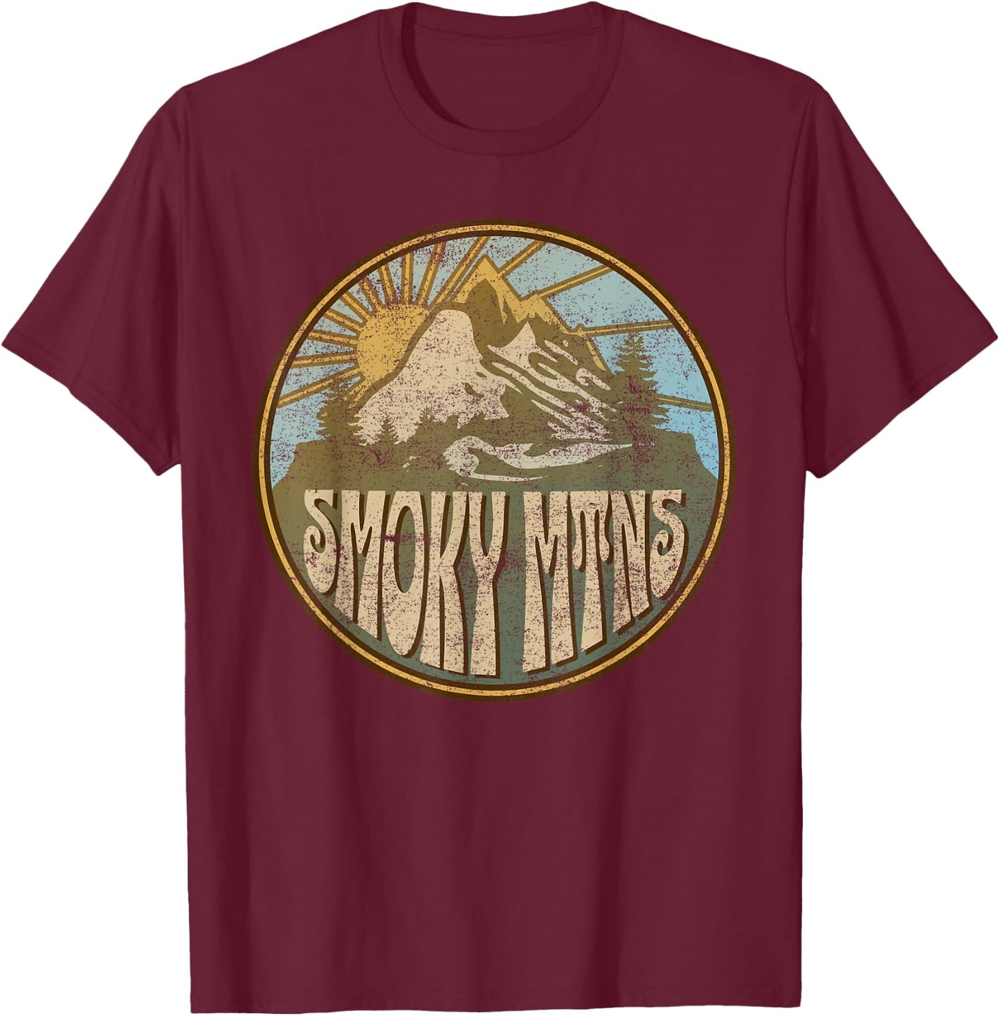 Smoky Mountains National Park T-Shirt - T-Shirt | Maroon