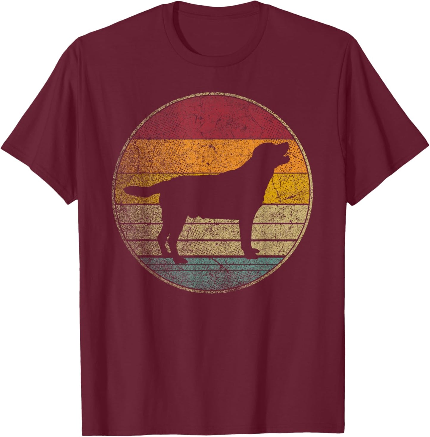 Labrador Retriever Dog Vintage Distressed Retro Silhouette Women Kids T-Shirt - T-Shirt | Maroon