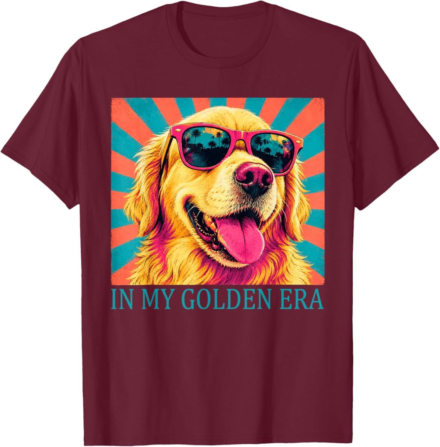 Funny in My Golden Retriever Era Cool Dog Mom Graphic T-Shirt - T-Shirt | Maroon