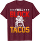 Will Block For Tacos Retro Football Lineman Novelty T-Shirt - T-Shirt | Maroon
