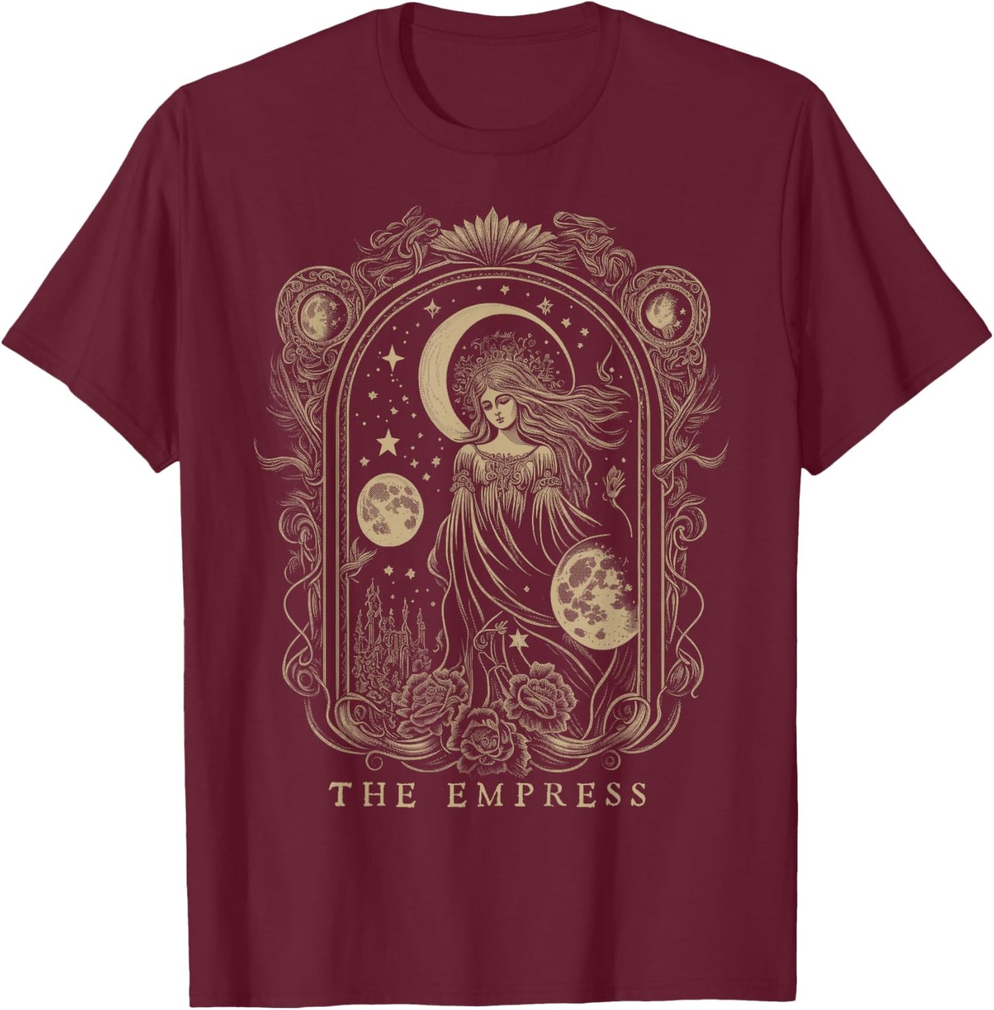 The Empress Tarot Card Goth Emo Occult Graphic Women Girls T-Shirt - T-Shirt | Maroon