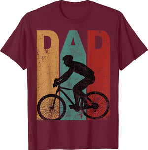 Vintage Bicycle Dad Cycling Cyclist Daddy Father's Day Gift T-Shirt - T-Shirt | Maroon