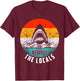 Respect The Locals Shark Lover Beach Ocean Gift T-Shirt - T-Shirt | Maroon