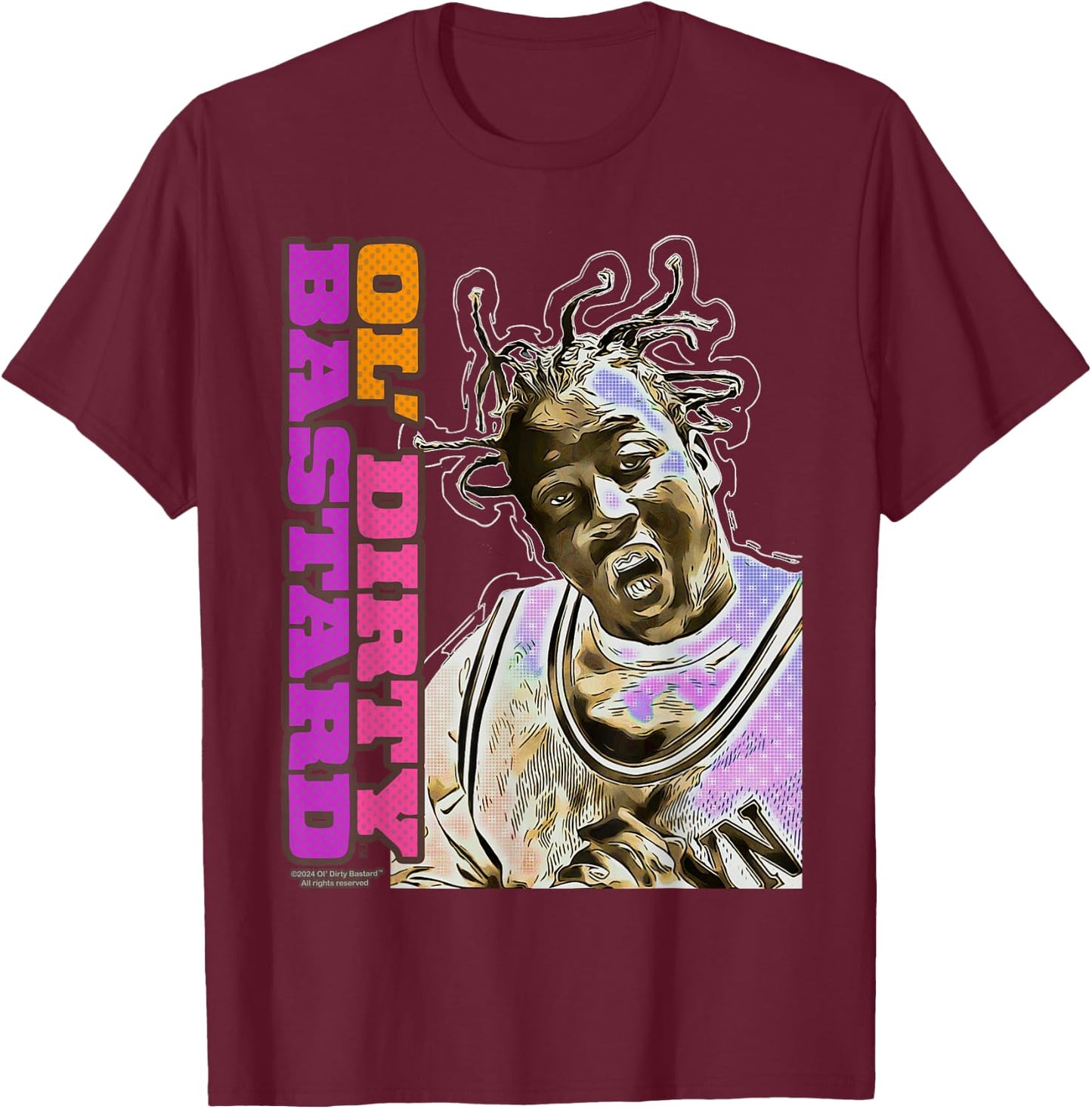 ODB Ol Dirty Ba--ard Icon Retro Comic Hip Hop Gangsta Rap T-Shirt - T-Shirt | Maroon