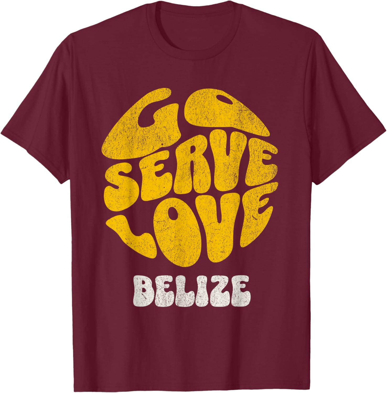 Go Serve Love Belize Missions Trip Team Gospel T-Shirt - T-Shirt | Maroon