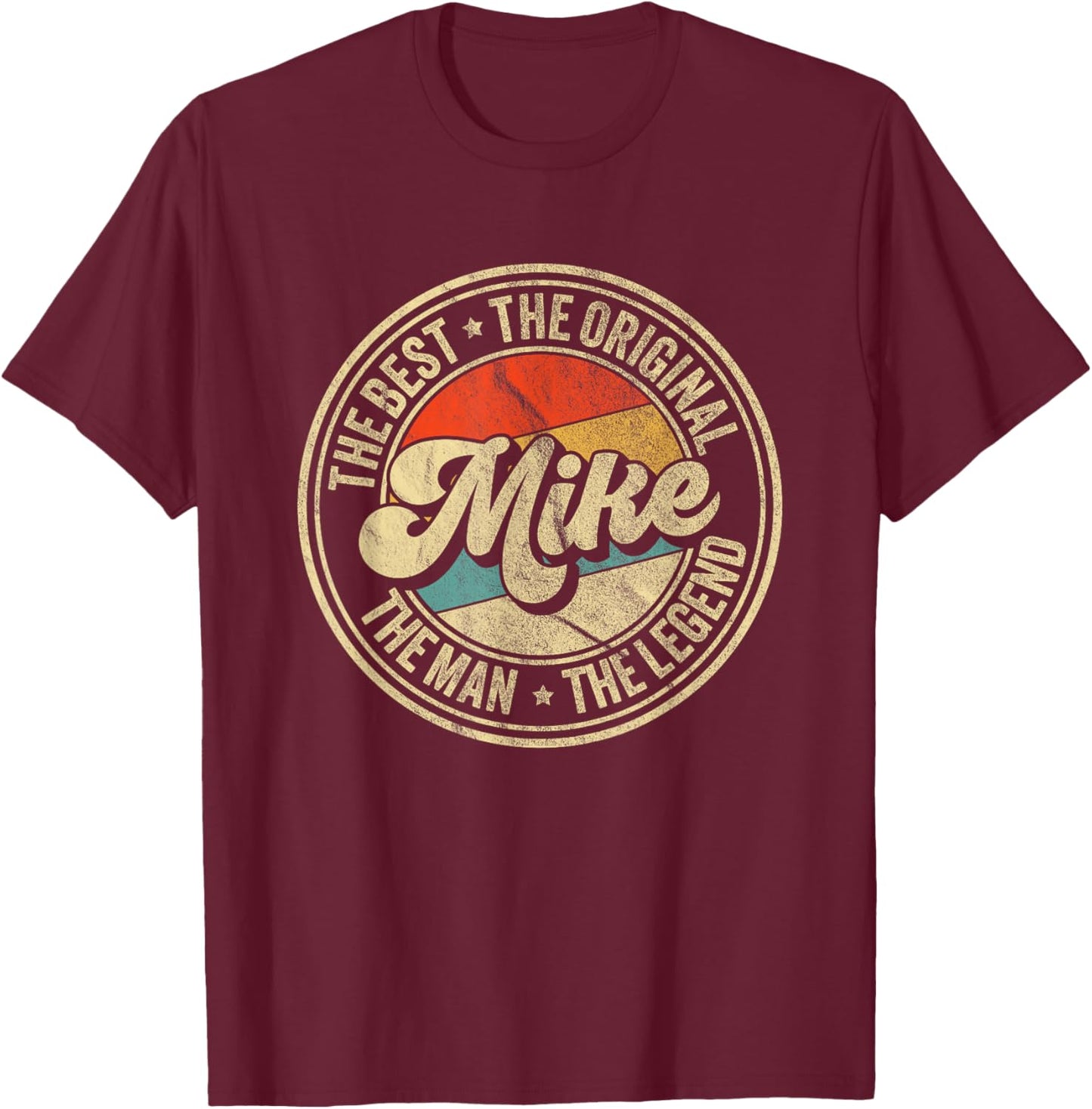 Retro Mike Name Saying Funny Mike T-Shirt - T-Shirt | Maroon