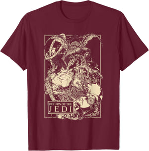 Star Wars Return Of The Jedi Salacious B. Crumb & C-3PO T-Shirt - T-Shirt | Maroon