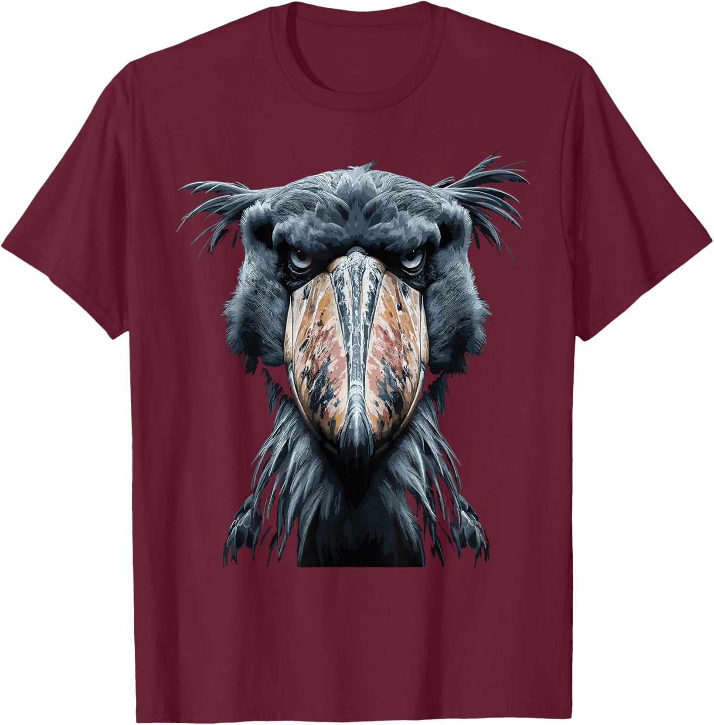 Majestic Shoebill Storks Portrait T-Shirt - T-Shirt | Maroon
