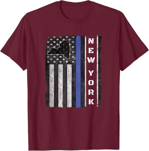 New York Thin Blue Line Police Week Shirt USA Flag Gift Cop