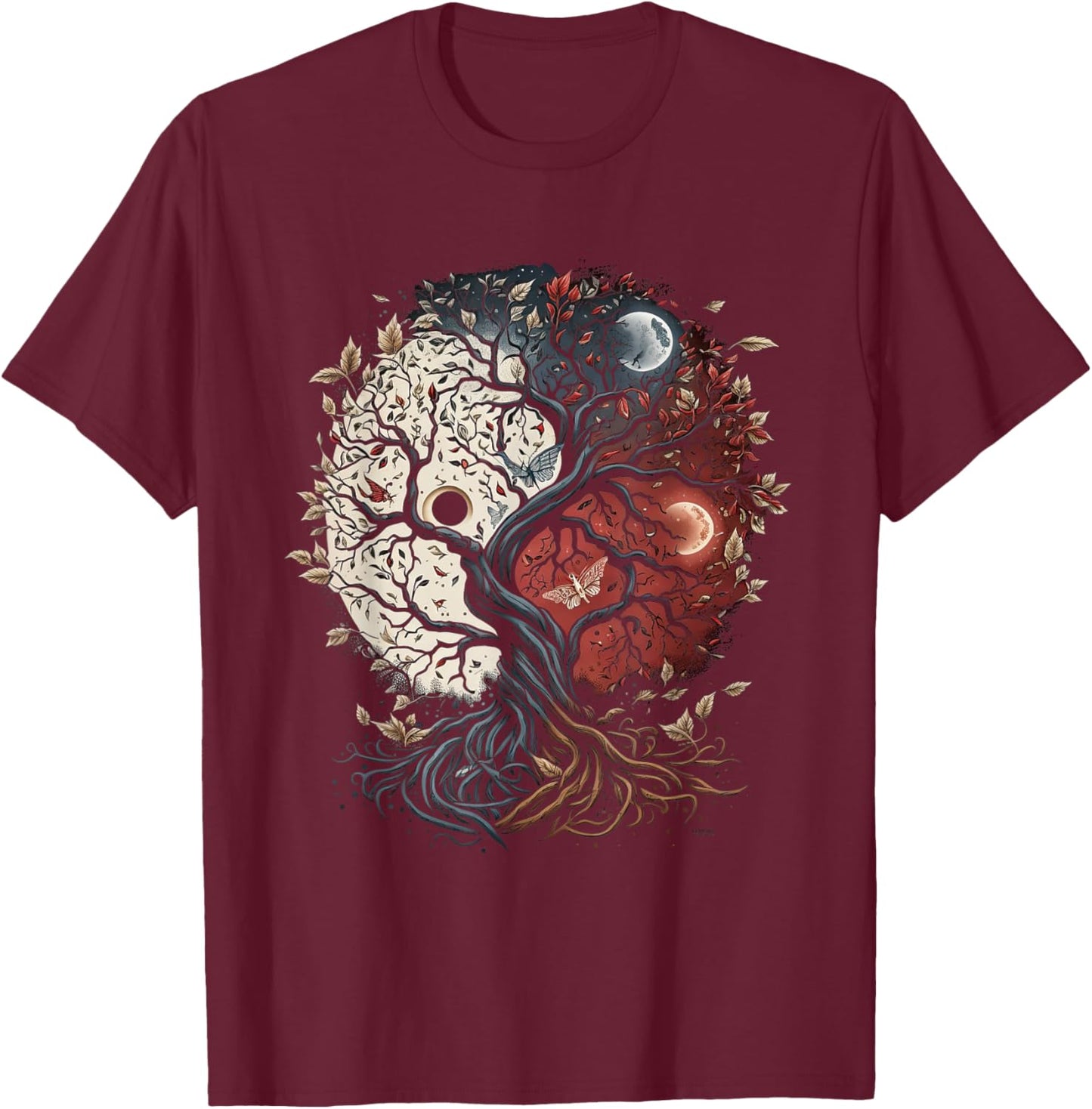 Tree of Life Viking Midgard Thor Walhalla T-Shirt - T-Shirt | Maroon
