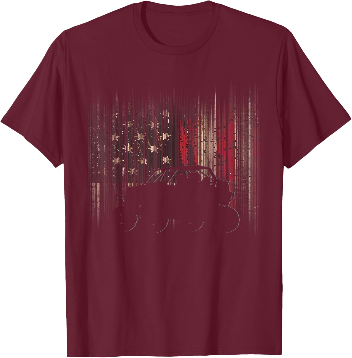 American Flag Off Roading QUAD ATV Apparel - QUAD ATV T-Shirt - T-Shirt | Maroon