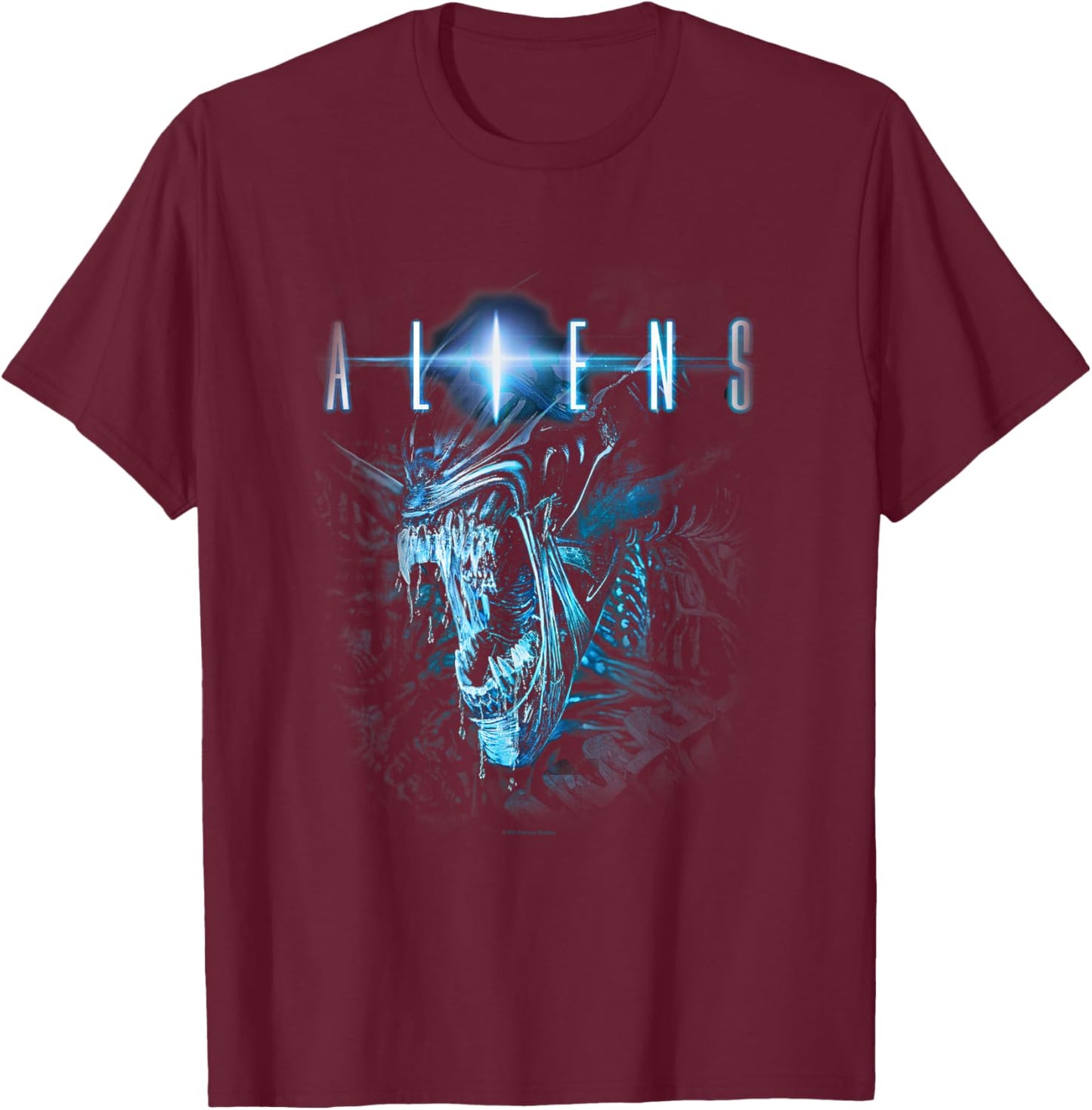 Aliens Iconic Epic Queen Xenomorph Angry Big Chest Portrait T-Shirt - T-Shirt | Maroon