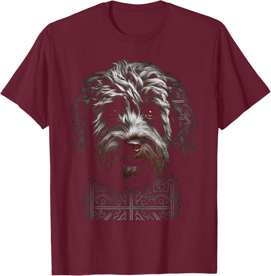 Labradoodle Motif Pet Illustration Dog Labradoodle Women Kids T-Shirt - T-Shirt | Maroon