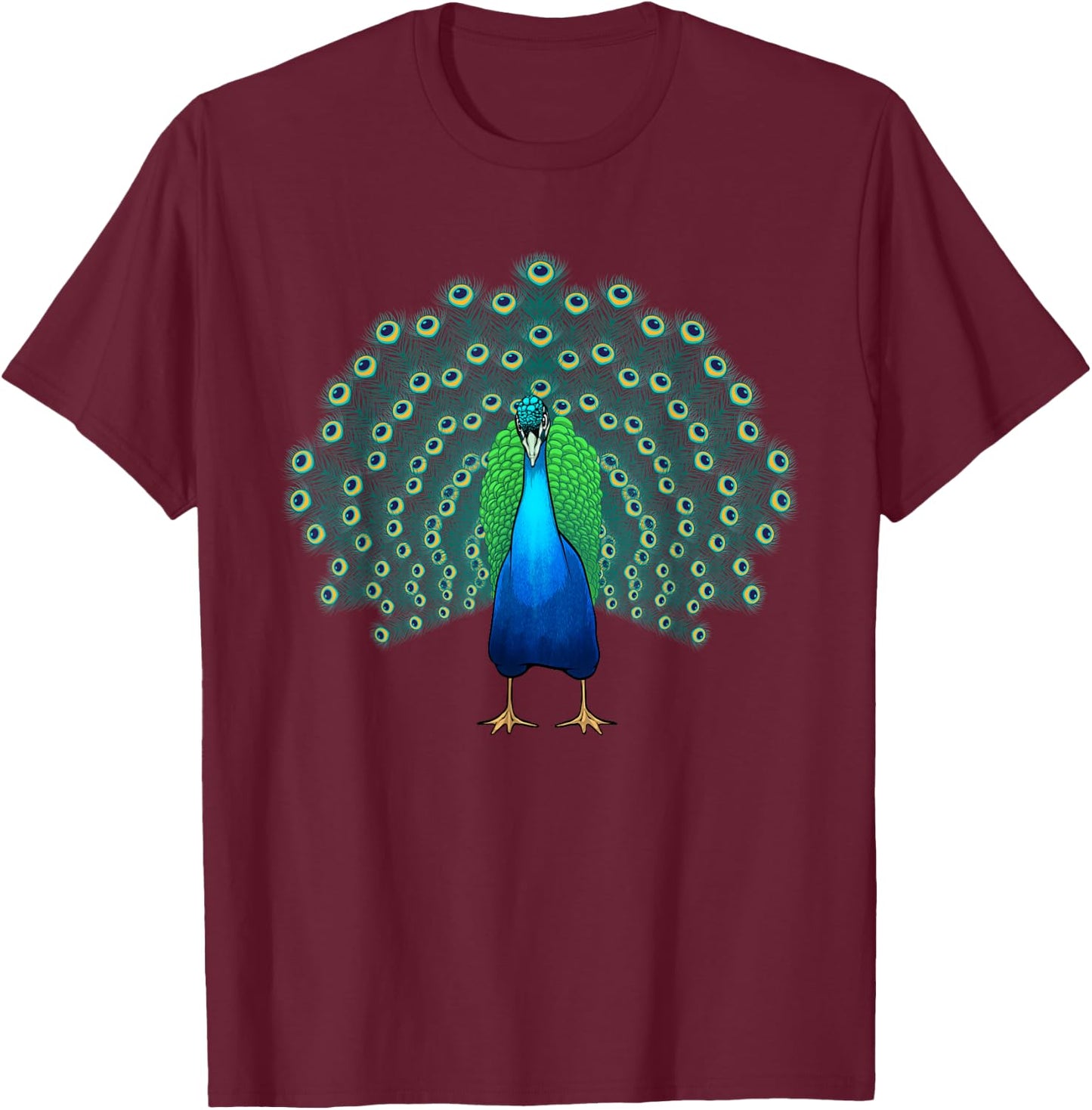 Funny Peacock Design Men Girls Boys Peacock Lovers T-Shirt - T-Shirt | Maroon