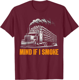 Funny Logging Trucker Gifts Logging Trucker Log Truck Driver T-Shirt - T-Shirt | Maroon