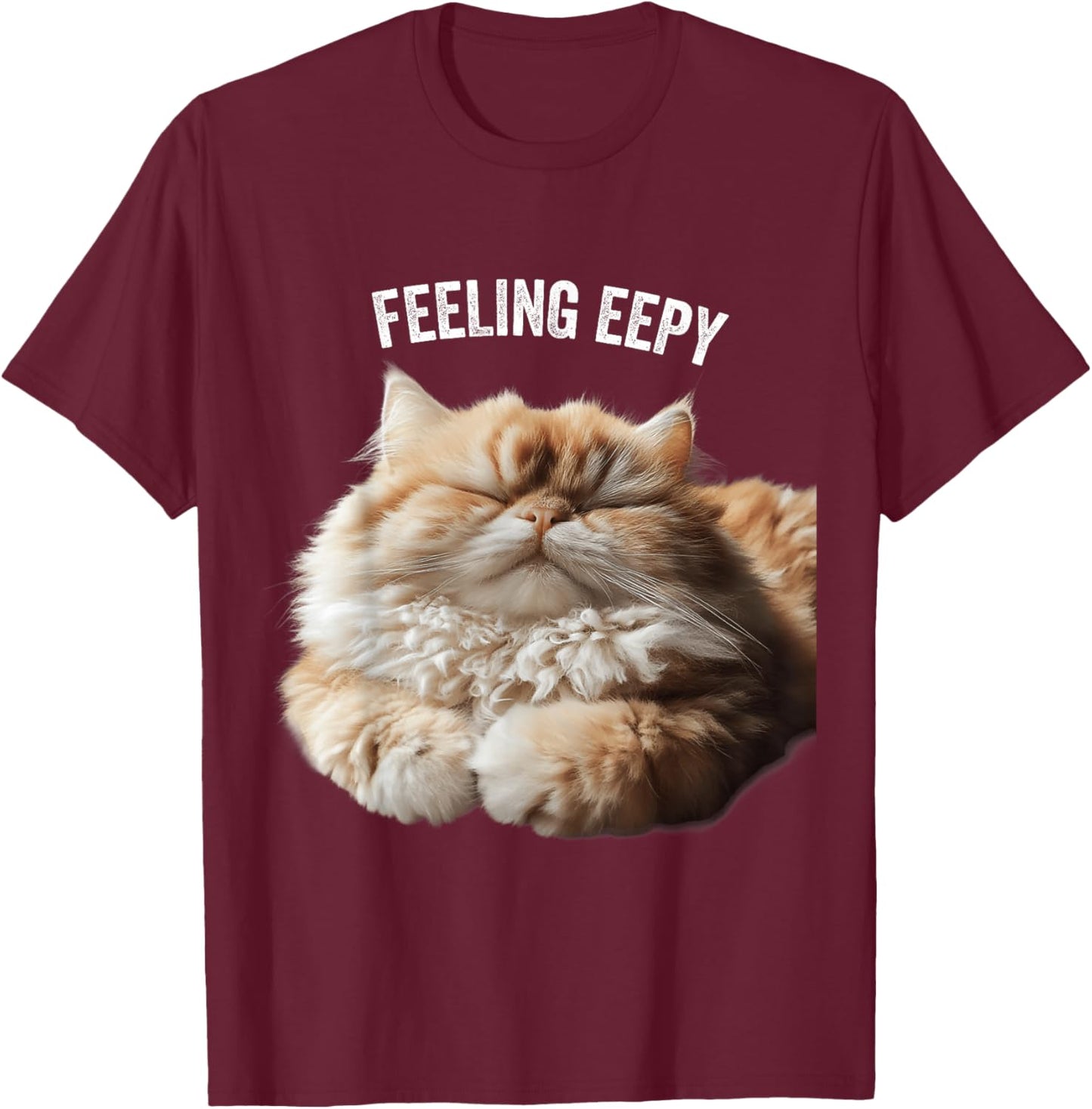 Eepy Cat, Silly Sleepy Cat Meme Cute fluffy cat lovers T-Shirt - T-Shirt | Maroon