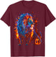 Fire of God, lion Animal roaring lion workout positive T-Shirt - T-Shirt | Maroon