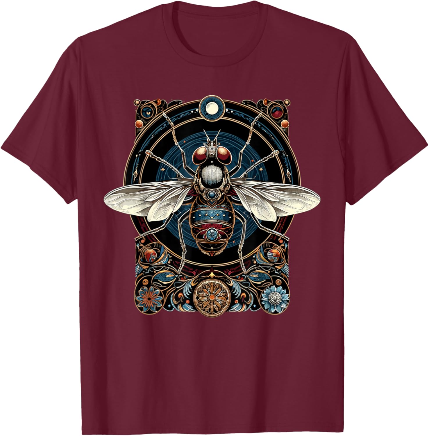 Cicada Insect Bug Vintage Entomology T-Shirt - T-Shirt | Maroon