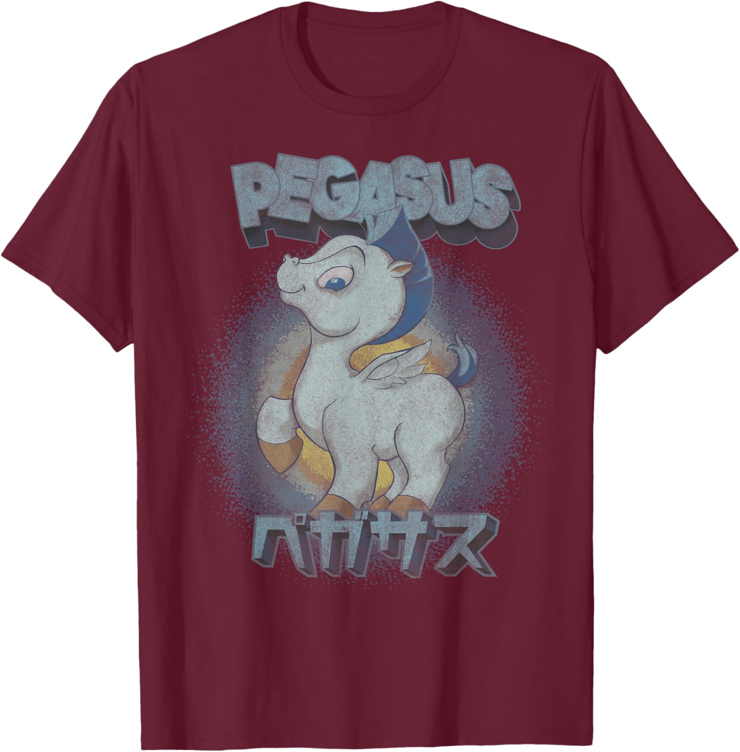 Disney Hercules Pegasus Kanji Portrait T-Shirt - T-Shirt | Maroon