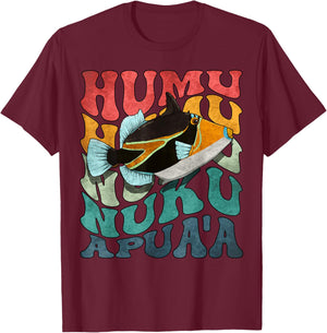 Humuhumunukunukuapua'a Hawaiian Reef Triggerfish Hawaii T-Shirt - T-Shirt | Maroon