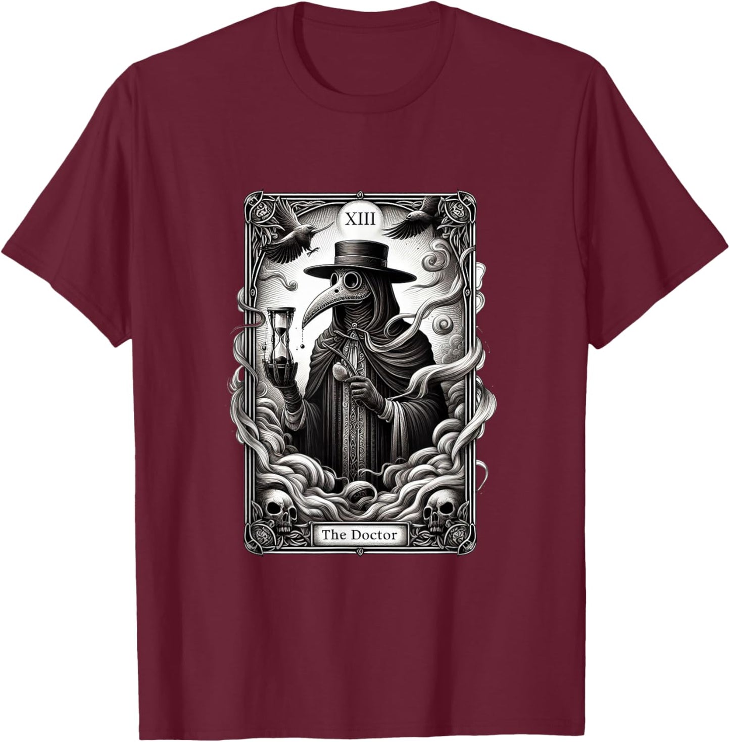 Steampunk Plague Doctor Gothic Style Peste Doctor T-Shirt - T-Shirt | Maroon