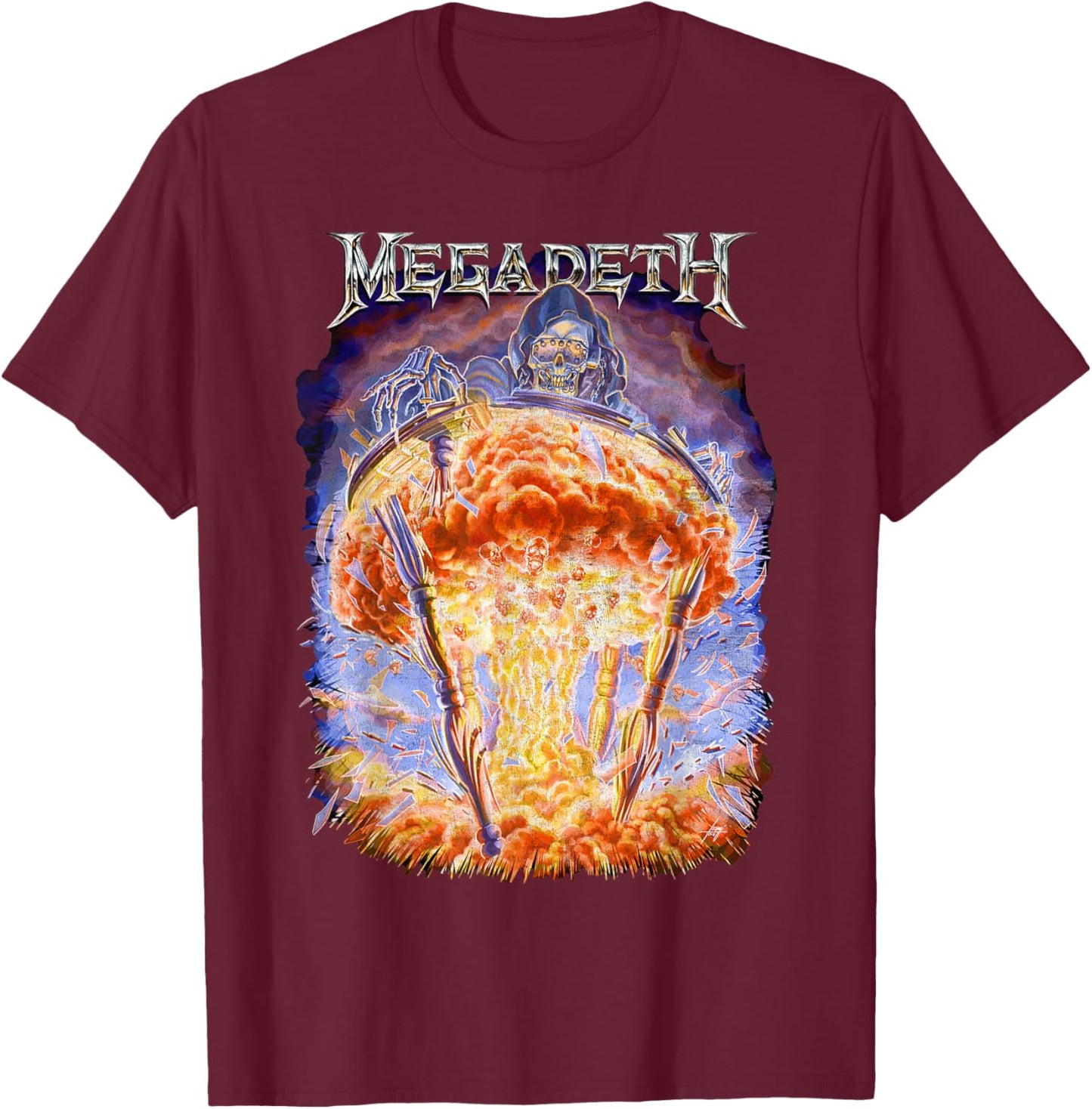 Megadeth Bomb Splatter T-Shirt - T-Shirt | Maroon