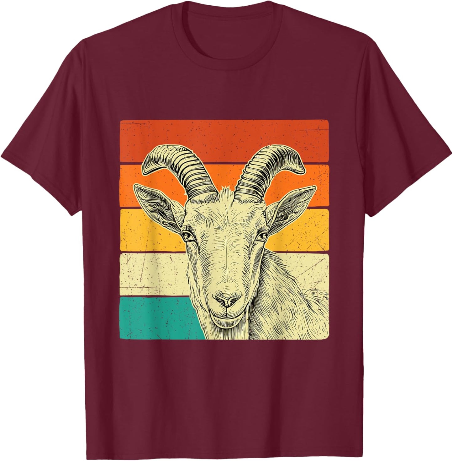 Retro Vintage Goat - Goats Farm Animal Lover Farmer Rancher T-Shirt - T-Shirt | Maroon