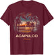 Vacation Souvenir Palm Tree Acapulco T-Shirt - T-Shirt | Maroon