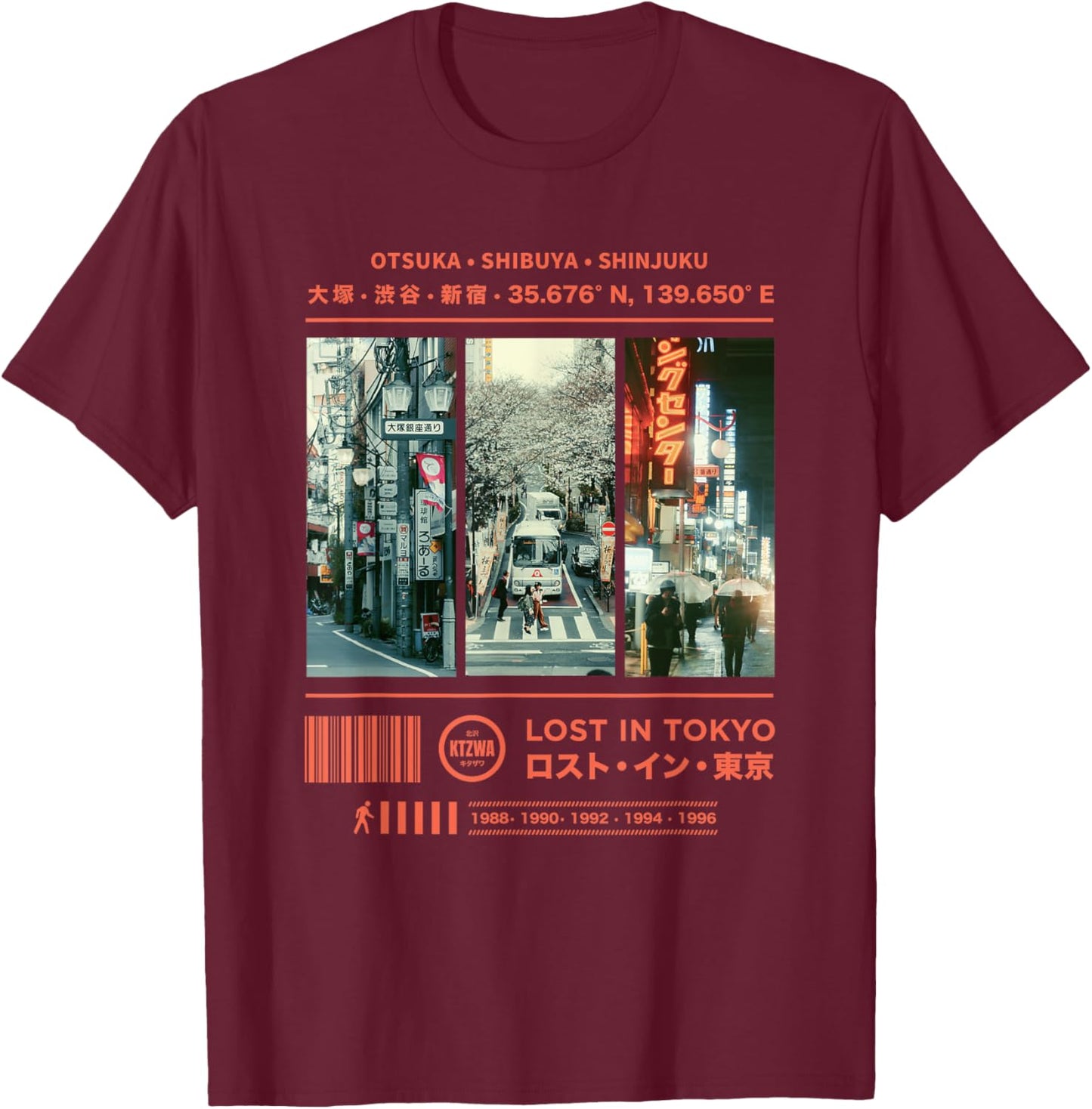 Japanese Tokyo Cyberpunk Art Streetwear Retro T-Shirt - T-Shirt | Maroon
