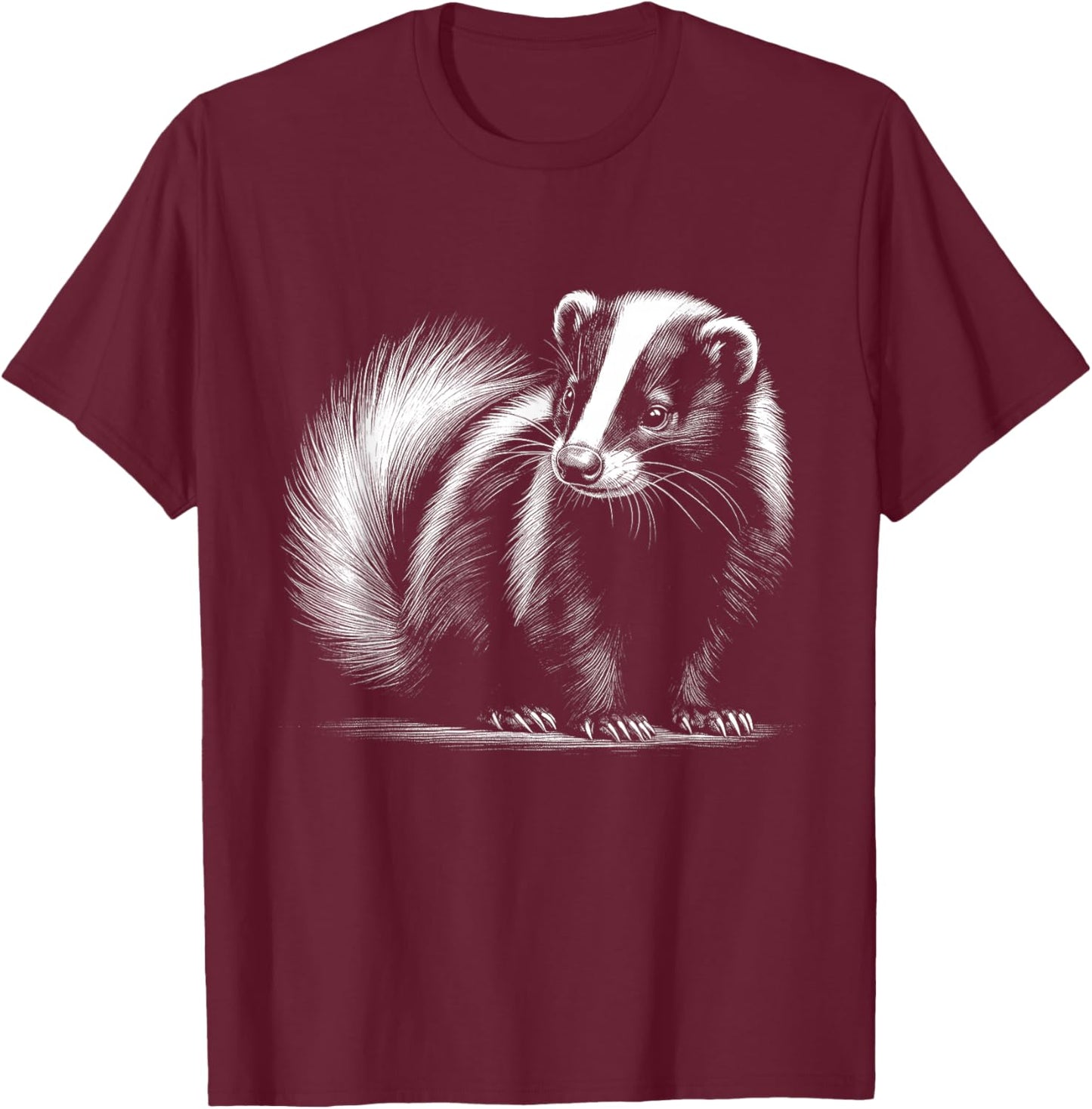 Skunk Lover Art Design T-Shirt - T-Shirt | Maroon