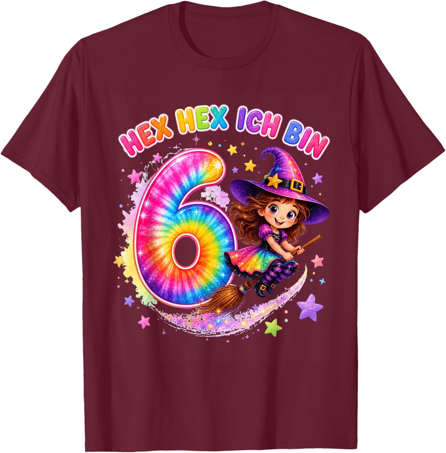 Hex Ich Bin 6 Hexen Geburtstag Geschenke für Mädchen T-Shirt - T-Shirt | Maroon