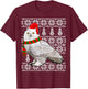 Bird Xmas Santa Hat Snowy Owl Ugly Christmas T-Shirt - T-Shirt | Maroon
