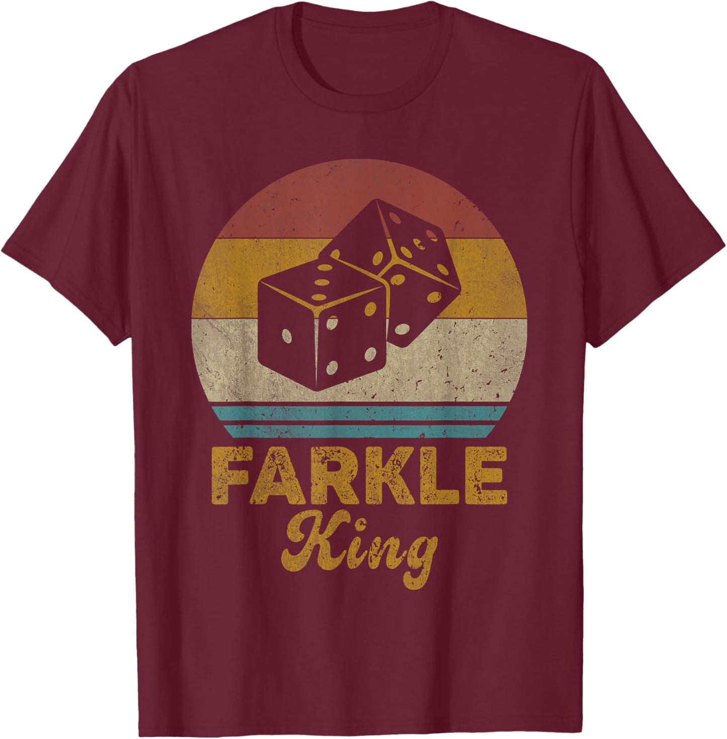 Farkle King Vintage Farkle Dice Game T-Shirt - T-Shirt | Maroon