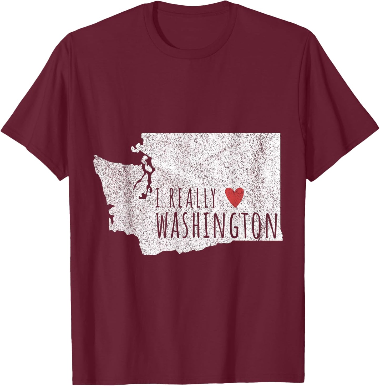 I Really Love Washington Funny Washington Roots T-Shirt - T-Shirt | Maroon