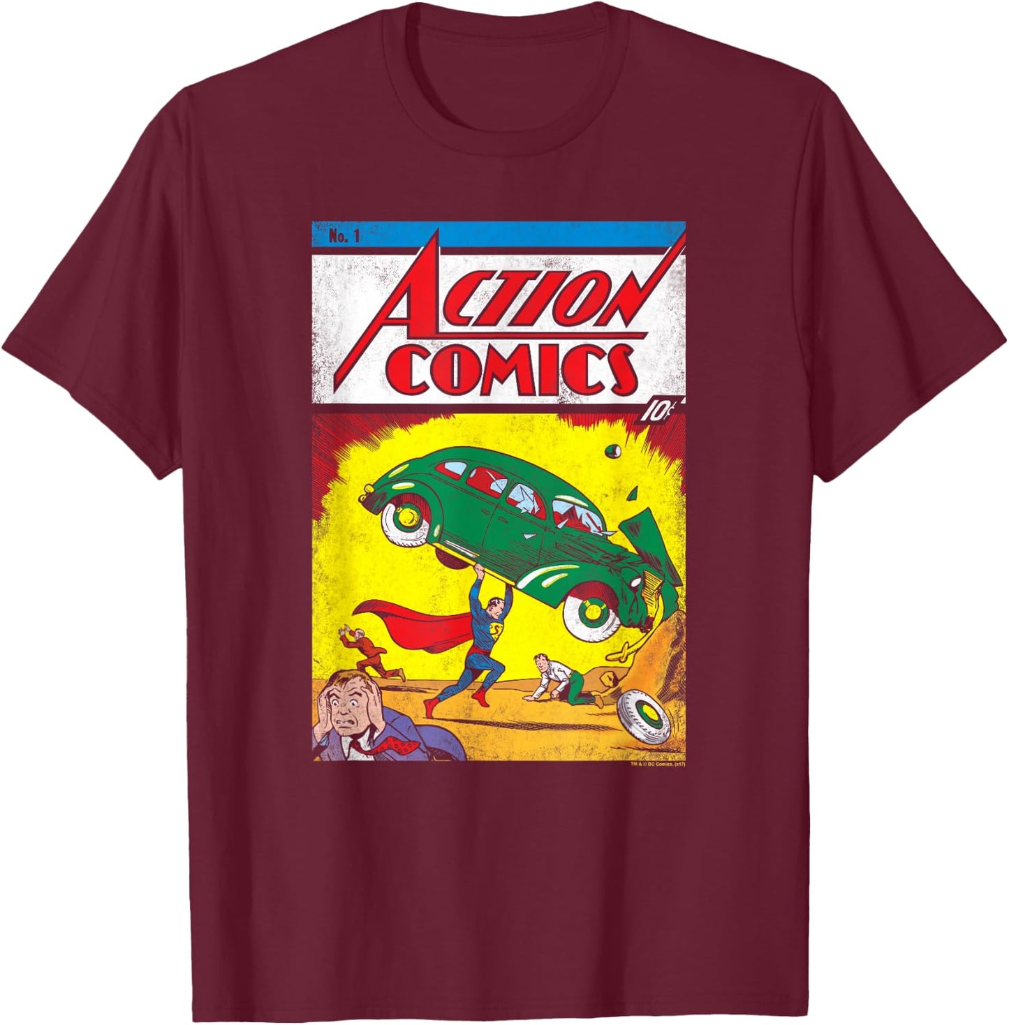 Superman Action No. 1 T-Shirt - T-Shirt | Maroon