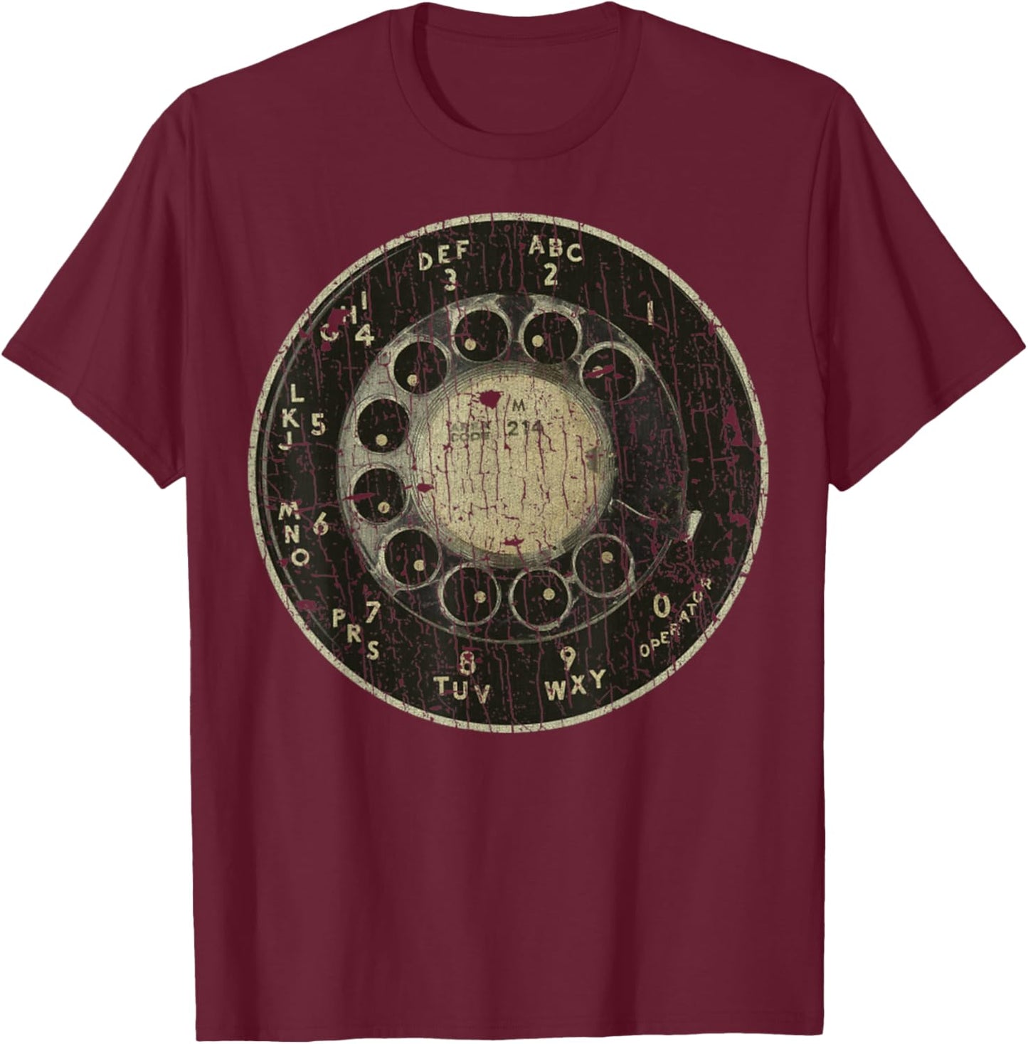 Retro Style Retro Vintage Rotary Dial Phone 60s Telephone T-Shirt - T-Shirt | Maroon