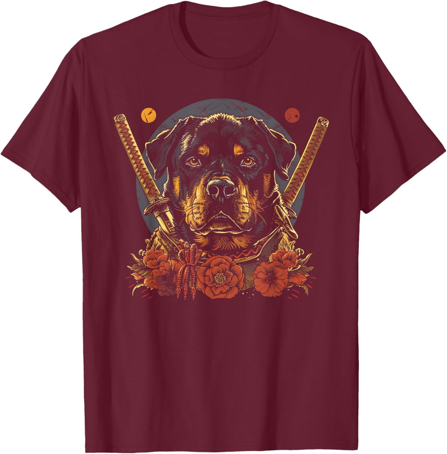 Rottweiler Dad Cute Japanese Anime Stuff Samurai Dog Ninja Women Kids T-Shirt - T-Shirt | Maroon