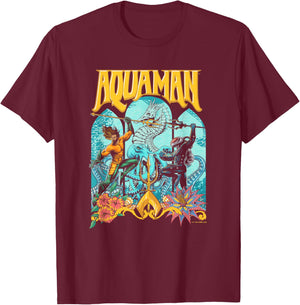 Aquaman And The Lost Kingdom Black Manta Epic Battle T-Shirt - T-Shirt | Maroon