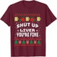 Drinking Xmas Shirt with Beer, Stitch an Knitting T-Shirt - T-Shirt | Maroon