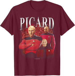 Star Trek: The Next Generation Captain Picard T-Shirt - T-Shirt | Maroon