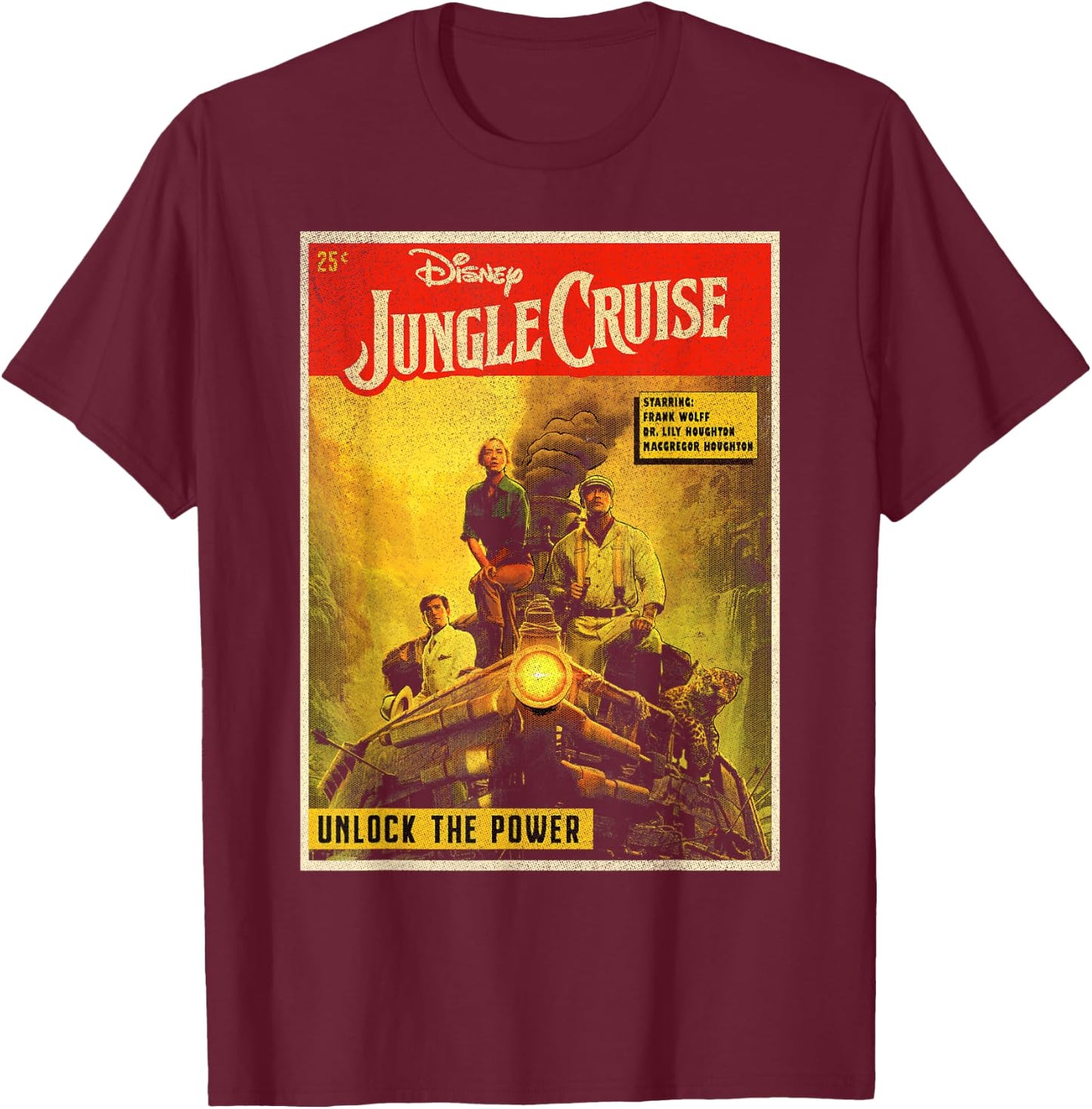 Disney Jungle Cruise Comic Cover T-Shirt - T-Shirt | Maroon