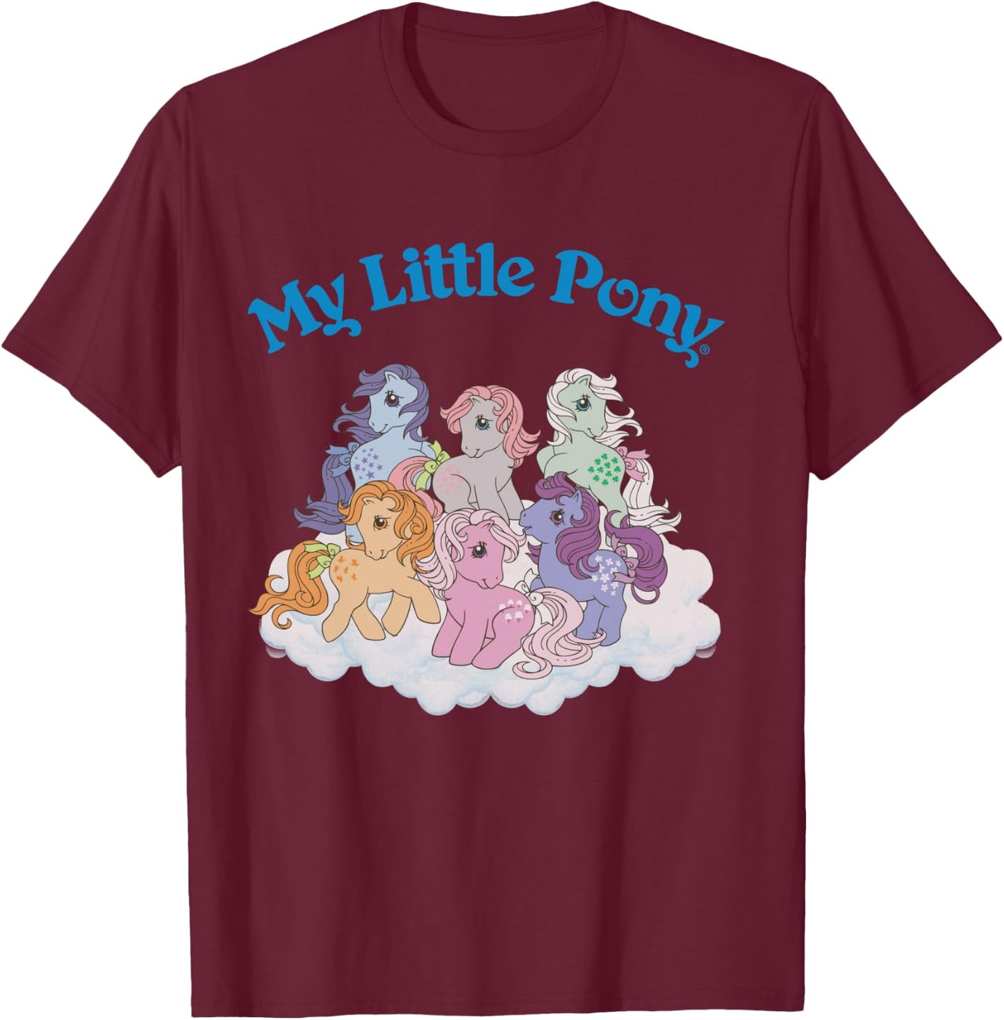 My Little Pony Original First Generation Pony Group Shot T-Shirt - T-Shirt | Maroon