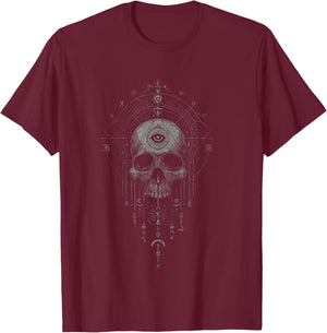Gothic Punk Dark Fashion Y2k Streetwear Vintage Damen Herren Langarmshirt T-Shirt - T-Shirt | Maroon