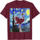 Sandhill Crane Starry Night Birdwatching Ornithology T-Shirt - T-Shirt | Maroon