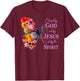 Blessed By God - Loved By Jesus Butterfly T-Shirt - T-Shirt | Maroon